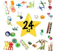 Calendrier de l'Avent pour enfants - 24 x 2 contenus variés - Jouets tels que les yoyo et les parachutistes ainsi que les figurines en forme de dinosaure et bien plus encore