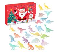 Calendrier de l'Avent pour garçons, jouets lumineux 24 jours en 2025 | Compte à rebours de figurines de dinosaures réalistes | Pour garçons filles tout-petits vacances bureau étagère maison