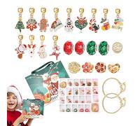 Calendrier de l'Avent pour la fabrication de bijoux pour Noël, bracelet 24 jours - Bricolage de pendentifs - Pour adolescentes et filles - Pour Noël - Comme bricoleur
