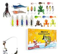 Calendrier De L'Avent Pour La Pêche,Appât De Pêche 24 Jours | Set D Appâts Pour Poisson Calendrier De Compte À Rebours De Noël | Pour Eau Salée Rivière Truite Bar Anniversaire