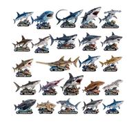 Calendrier de l'Avent pour la période de Noël - Décorations de requin en | Calendrier de Noël 24 jours pour la maison, fête, porte, fenêtre, sapin et décoration murale