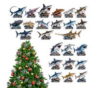 Calendrier de l'Avent pour la période de Noël - Ornements de requin en | Calendrier de l'Avent 24 jours - Décoration pour la maison, les fêtes de vacances, les fêtes, les fenêtres et le sapin de