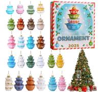 Calendrier de l'Avent pour Noël | 2025 La décoration du ménage est favorable Nous présentons le calendrier du compte à rebours des ornements artisanaux, conçu avec de l'acrylique 2D pour augmenter