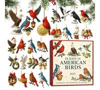 Calendrier De L'Avent Pour Noël Aux Oiseaux - Décorations En Acrylique 2D 24 Jours,Calendrier De Compte À Rebours Oiseau Pour Les Fêtes | Pour Maison Arbre Noël Rétroviseur Voiture Cadeaux Fête