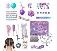 Calendrier de l'Avent pour Noël avec compte à rebours pour 24 jours, accessoires et décoration de sirène - Décoration de Noël pour accessoires festifs - Pour petite-fille comme cadeau et porte-bas