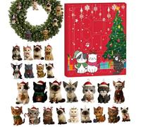 Calendrier de l'Avent pour Noël | Compte à rebours de Noël 24 jours avec ornements de chatons, pendentif chat 2D avec un charme mignon | Pour cheminée, cuisine, salon, chambre à coucher, arbre