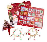 Calendrier De L'Avent Pour Noël,Kit Perles Compte À Rebours 24 Jours | Kit Création Bijoux Pour Fêtes Maison Petite Amie Passionnées Loisirs Créatifs