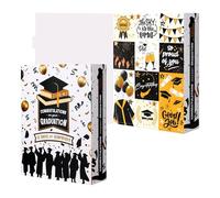 Calendrier de l'Avent pour remise de diplôme, boîte surprise de 12 jours avec compartiments sur le thème de la remise de diplôme, boîte cadeau vide à remplir soi-même pour diplômés (noir)