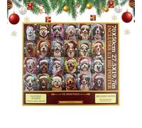 Calendrier de l'Avent Puzzle | 1000 Pièces Cadeaux De Fête - Calendrier De L'Avent Pour Animaux De Compagnie Et Les Fêtes | Pour Hommes Femmes Filles Fête Célébration Bureau