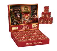 Calendrier De L'Avent Puzzle 2024 | 24 Boîtes 1008 Pièces Calendrier De L'Avent Puzzle De Vacances De Noël | Calendrier du Compte À Rebours De Noël | Puzzles De Noël pour Enfant Et Adultes