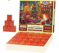 Calendrier de l'Avent puzzle - Compte à rebours de Noël de 24 jours avec une scène unique chaque jour, idée cadeau de décoration(D)