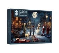 Calendrier de l'Avent puzzle de Noël, calendrier de compte à rebours surprise de 1000 pièces, puzzle de Noël durable et respectueux de l'environnement, puzzle de jeu familial, idée cadeau de Noël pour