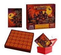 Calendrier de l'Avent puzzle d'Halloween - Calendrier de compte à rebours de maison hantée de 30 jours | Kit de l'Avent puzzle pour et adultes, collectionneurs, jeux de nuit, activités