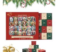 Calendrier de l'Avent puzzle - Jouet de vacances - Décoration d'intérieur 2025 - Calendrier de compte à rebours pour animaux de compagnie - Pour filles, femmes, maison, bureau, étude, fête, réunion de