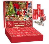 Calendrier de l'Avent Puzzles de Noël pour enfants, 24 comptes à rebours Noël, style 1