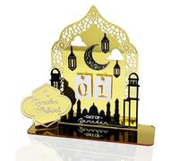 Calendrier de l'Avent Ramadan Mubarak, Compte à Rebours Eid Kareem en Acrylique pour la Maison, le Bureau et les Décorations de Table, Pièces Maîtresses pour la Fête Musulmane Al-Fitr