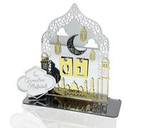 Calendrier de l'Avent Ramadan Mubarak, Compte à Rebours Eid Kareem en Acrylique pour la Maison, le Bureau et les Décorations de Table, Pièces Maîtresses pour la Fête Musulmane Al-Fitr