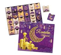 Calendrier de l'avent Ramdan 30 boîtes vides 30 jours Eid Mubarak coutdown Calendar avec des cadeaux du Ramadan, boîte rangement numéro en carton, fournitures de fête du Ramadan - Violet