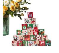 Calendrier de l'Avent rechargeable, boîtes pour 24 jours, décoration de Noël, organiseur vide pour les activités des des garçons et des filles