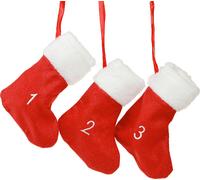 Calendrier de l'Avent Remplissable Rouge Blanc Feutre Bottes 155cm Noël