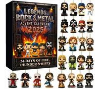 Calendrier de l'Avent Rock Metal - ULISEM - 24 jours - Légendes du rock - Cadeaux pour fans - Idéal pour Noël
