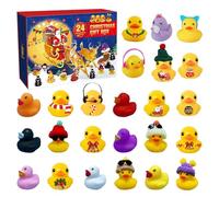 Calendrier De L'Avent Rubber Duck, Calendrier de l'avent 2024, Calendrier de l'avent Canard en Caoutchouc Calendrier de l'Avent des canards en caoutchouc Ornements pour le bain Cadeaux de Noël