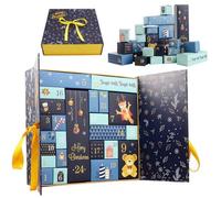 Calendrier de l'Avent, Set de Boîtes Calendrier de l'Avent DIY, Boîte Cadeau De Noël, Boîtes à Remplir 24 Jours pour Cadeaux Calendrier de l'Avent Noël Décorations (Bleu)