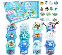 Calendrier de l'Avent Slime 2026 pour enfants, filles, garçons | Calendrier 24 jours avec compte à rebours Slime Fluffy Beurre Nuage Cristal Jouet Calendrier de Noël Cadeau