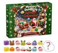Calendrier de l'Avent Squishy 2026,12 Jours Noël Petits Pains 3D Surprise | Chaque compartiment numéroté accompagne le compte à rebours et ajoute une petite surprise à découvrir chaque jour