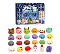 Calendrier de l'Avent Squishy 2026,24 Jours Noël Petits Pains 3D Surprise | Chaque compartiment numéroté accompagne le compte à rebours et ajoute une petite surprise à découvrir chaque jour