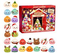 Calendrier de l'Avent Squishy 2026,24 Jours Noël Petits Pains 3D Surprise | Chaque compartiment numéroté accompagne le compte à rebours et ajoute une petite surprise à découvrir chaque jour