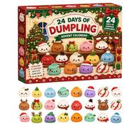 Calendrier de l'Avent Squishy 2026,24 Jours Noël Petits Pains 3D Surprise | Chaque compartiment numéroté accompagne le compte à rebours et ajoute une petite surprise à découvrir chaque jour