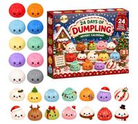 Calendrier de l'Avent Squishy 2026,24 Jours Noël Petits Pains 3D Surprise | Chaque compartiment numéroté accompagne le compte à rebours et ajoute une petite surprise à découvrir chaque jour