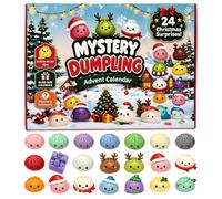 Calendrier de l'Avent Squishy 2026,24 Jours Noël Petits Pains 3D Surprise | Chaque compartiment numéroté accompagne le compte à rebours et ajoute une petite surprise à découvrir chaque jour