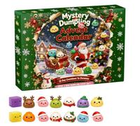 Calendrier de l'Avent Squishy 2026, 24 Mini Jouets Fidget Surprise | Dumpling Squishy Calendrier Mini Avent Fidget Surprise MystèRe Coffret Jouet Sensoriel Noel Cadeau