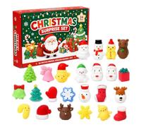 Calendrier de l'Avent Squishy 2026 Sapin Noël - 24 Jours Kawaii Anti-Stress | 24 Surprises, Figurines Squishy Ultra-Douces, Design Sapin Kawaii, TPR, Retour Lent, Anti-Stress, Cadeau Noël Original
