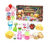 Calendrier de l'Avent Squishy de Noël 2026 Compte à Rebours pour Adultes, 24 Mini Articles Adorables Surprises, Décorations de Noël Dumpling Baozi Anti-Stress pour Surprises Quotidiennes de Décembre