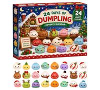Calendrier de l'Avent Squishy Dumpling de Noël 2026, 24 Jours Mini Calendrier decompte à rebours de Noël Fidget, Cadeaux De FêTe De NoëL, Jouets Sensoriels Pour Adultes