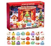 Calendrier de l'Avent Squishy Dumpling de Noël 2026, 24 Jours Mini Calendrier decompte à rebours de Noël Fidget, Cadeaux De FêTe De NoëL, Jouets Sensoriels Pour Adultes