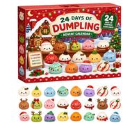 Calendrier de l'Avent Squishy Dumpling de Noël 2026, 24 Jours Mini Calendrier decompte à rebours de Noël Fidget, Cadeaux De FêTe De NoëL, Jouets Sensoriels Pour Adultes
