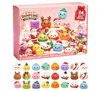 Calendrier de l'Avent Squishy Dumpling de Noël 2026, 24 Jours Mini Calendrier decompte à rebours de Noël Fidget, Cadeaux De FêTe De NoëL, Jouets Sensoriels Pour Adultes