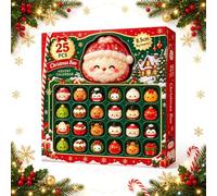 Calendrier de l'Avent Squishy Kawaii, kit Squishy 25 Pièces 3,5 cm + 8,5 cm | 24 Mini Squishy 3,5 cm, 1 Chance de Gagner 8,5 cm, TPR Ultra-Doux, Retour Lent, Cadeau Noël pour Adultes et Ados, Anti-Stress