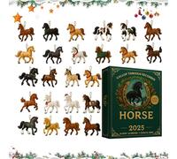 Calendrier De L'Avent Sur Le Thème Du Cheval 2025 | Pendentif D'Avent De Noël 2D Pour 24 Jours,Ornement de Cheval Calendrier Compte à Rebours,Pour Cavaliers Adultes