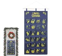 Calendrier de l'Avent suspendu, calendrier de l'Avent suspendu pour le compte à rebours de Noël, 24 tissus de poche, décoration murale réutilisable, boucles robustes, décoration de vacances premium po