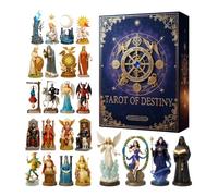 Calendrier de l'Avent Tarot 2025 - Pendentif en acrylique 2D, décoration mystique de vacances, kit de compte à rebours de tarot | Adorable design de cartes de destin, révélation quotidienne