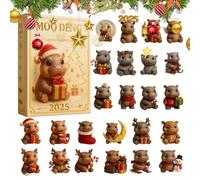 Calendrier de l'Avent - Thème Hippopotame en Acrylique 2D,24 Jours Du Calendrier De L'Avent De Noël | Pour Filles Garçons Fans Du Nouvel An Collection De Vacances