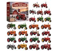 Calendrier de l'Avent Tracteur Agricole 24 Pièces Acryliques 2D Collection | Calendrier de Noël Compte à Rebours pour pour Thanksgiving Fête Anniversaire Bureaux Voiture Maison
