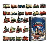 Calendrier de l'Avent Train Décorations de Fête en Acrylique Plat 2D pour | Calendrier de l'Avent Ornement Train 24 Jours pour Cheminée, Voiture, Maison, Porte d'Entrée, Bra