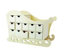 Calendrier de l'Avent traineau bois 37,5x25x17cm