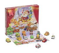 Calendrier De L'Avent Véhicules Jouets - Voitures et Camions Amusants Petits Cadeaux de Fête 24 Jours,Véhicules à Recul Cadeaux pour Bas de Noël | Pour Famille Amis Garçons Filles Ados
